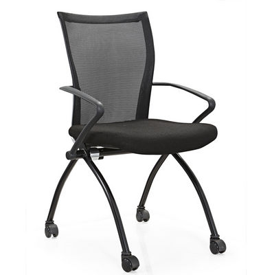 Metal folding conference chair with wheel