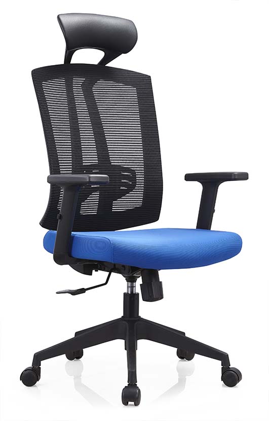 Classic blue office task chair fabric upholstery HIGH-back computer task chair