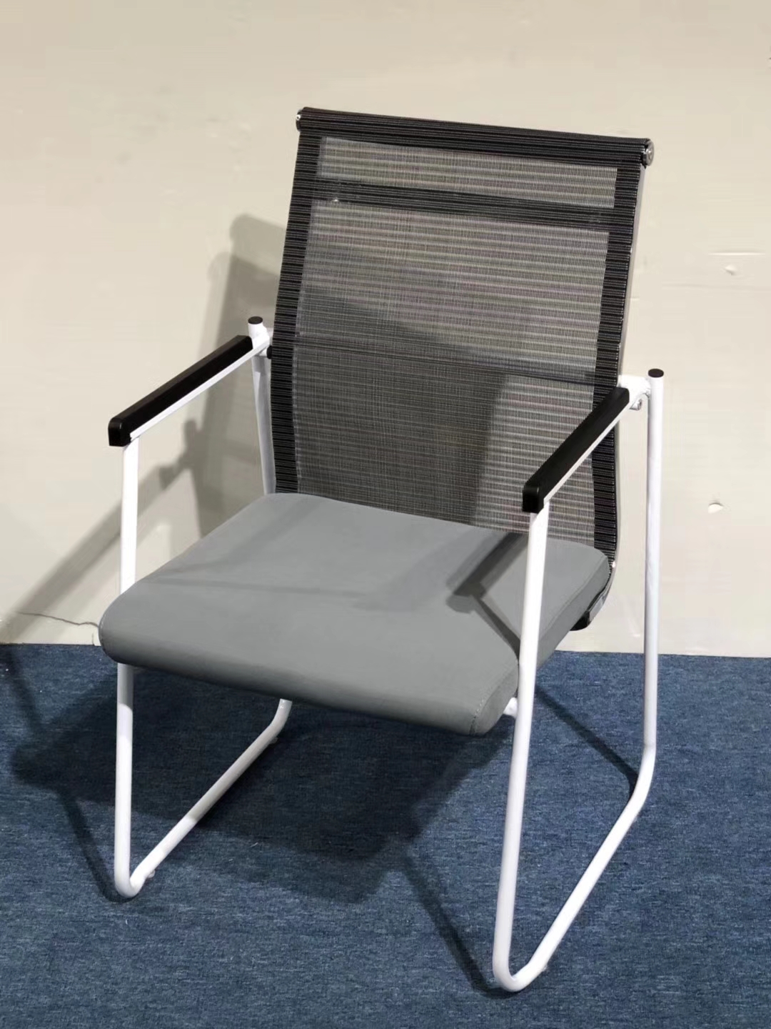 stackable office visitor chair training staff used conference room mesh folding chair