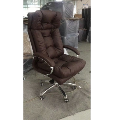 Double function luxury executive wooden frame swivel genuine leather office chair