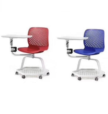 Conference plastic training chair with writing board classroom student chair on wheels school office furniture