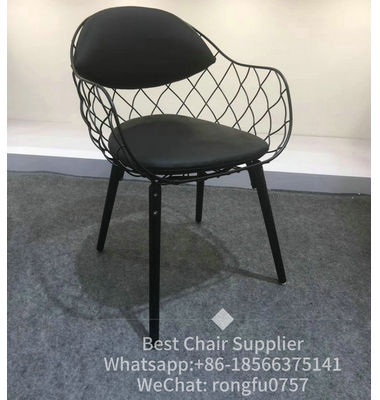 Factory hor sale dining room furniture Magis Pina metal wire chair by Jaime Hayon with wooden and fabric cushion