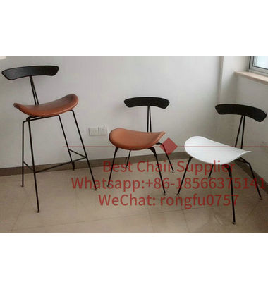 Nordic metal dining chair designer creative nordic industrial ins vintage pu leather metal american restaurant dining ant chair