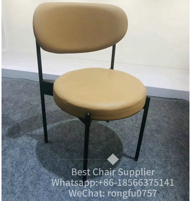 Wholesale powder coating metal legs linen seat commercial cafe dining chair