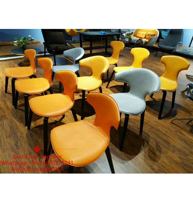 New Design Modern Restaurant Furniture Wooden Yellow Seat Bar Stool Chair