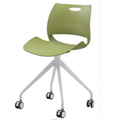 polypropylene plastic reading chair with wheels restaurant dinning chair