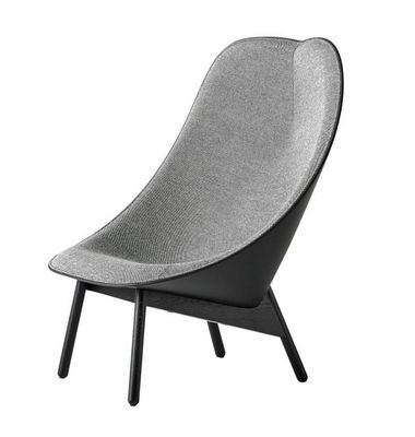 Nordic design high back wing chair Uchiwa lounge chair